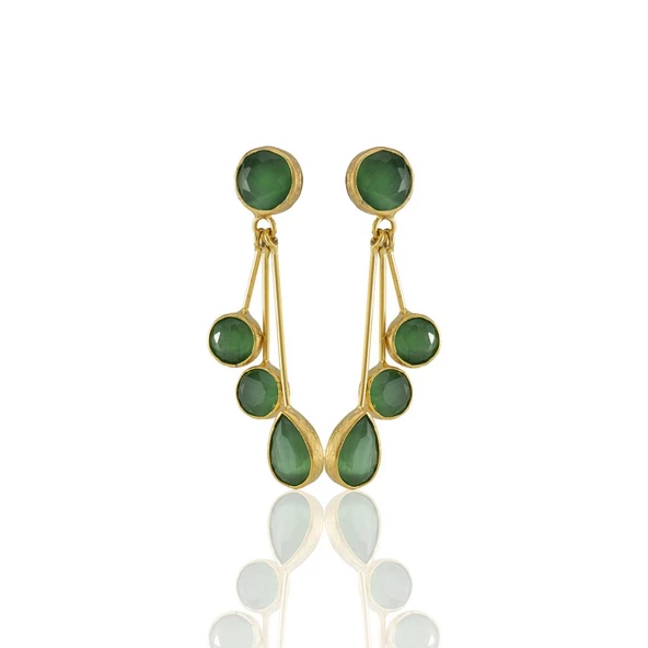 Kadir Jewellery22 Ayar Altın Kaplama Vintage Küpe -El İşçiliği Ve Hipoalerjenik Küpe - Resim 3