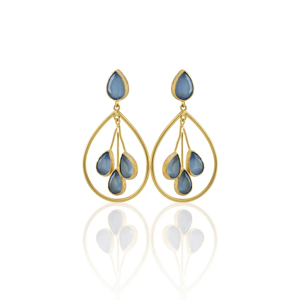 Kadir Jewellery 22 Ayar Altın Kaplama Kadın Sallantılı Küpe -El İşçiliği Ve Hipoalerjenik Küpe - 11