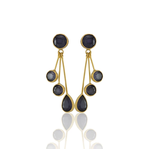 Kadir Jewellery22 Ayar Altın Kaplama Vintage Küpe -El İşçiliği Ve Hipoalerjenik Küpe - Resim 11