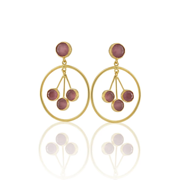 Kadir Jewellery 22 Ayar Altın Kaplama Vintage Küpe -El İşçiliği Ve Hipoalerjenik Küpe - Resim 6