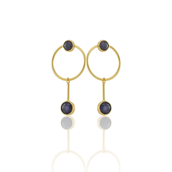 Kadir Jewellery 22 Ayar Altın Kaplama Kadın Sallantılı Küpe -El İşçiliği Ve Hipoalerjenik Küpe - Resim 11