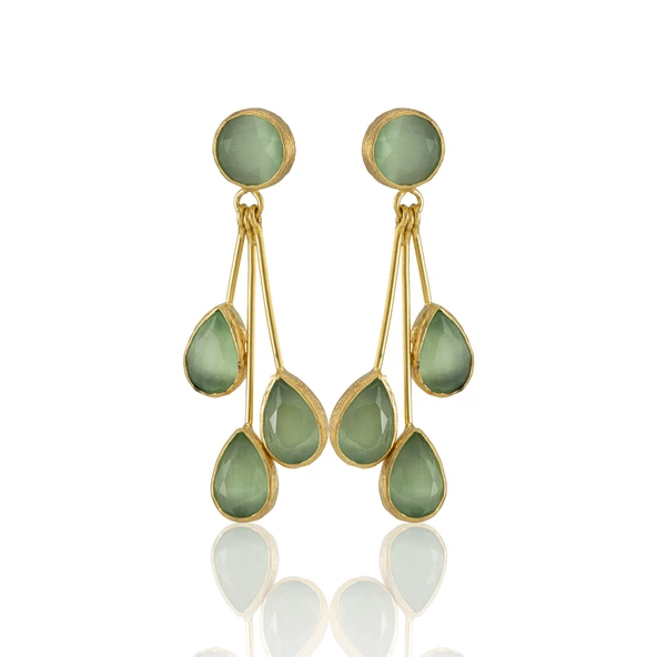 Kadir Jewellery 22 Ayar Altın Kaplama Vintage Küpe -El İşçiliği Ve Hipoalerjenik Küpe - Resim 4