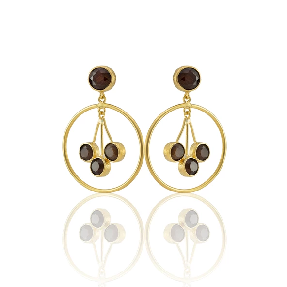 Kadir Jewellery 22 Ayar Altın Kaplama Vintage Küpe -El İşçiliği Ve Hipoalerjenik Küpe - Resim 5