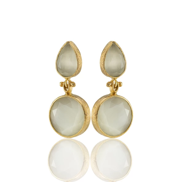 Kadir Jewellery 22 Ayar Altın Kaplama Vintage Küpe -El İşçiliği Ve Hipoalerjenik Küpe - Resim 12