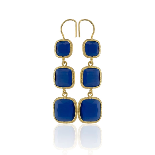 Kadir Jewellery 22 Ayar Altına Kaplama Kadın Sallantılı Küpe -El İşçiliği Ve Hipoalerjenik Küpe - Resim 9