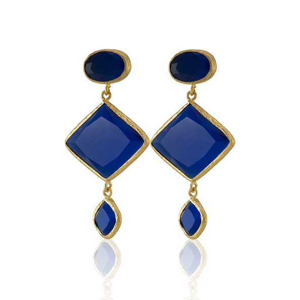 Kadir Jewellery 22 Ayar Altın Kaplama Kadın Sallantılı Küpe -El İşçiliği Ve Hipoalerjenik Küpe - Resim 9