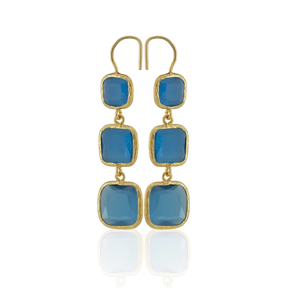 Kadir Jewellery 22 Ayar Altına Kaplama Kadın Sallantılı Küpe -El İşçiliği Ve Hipoalerjenik Küpe - Resim 10