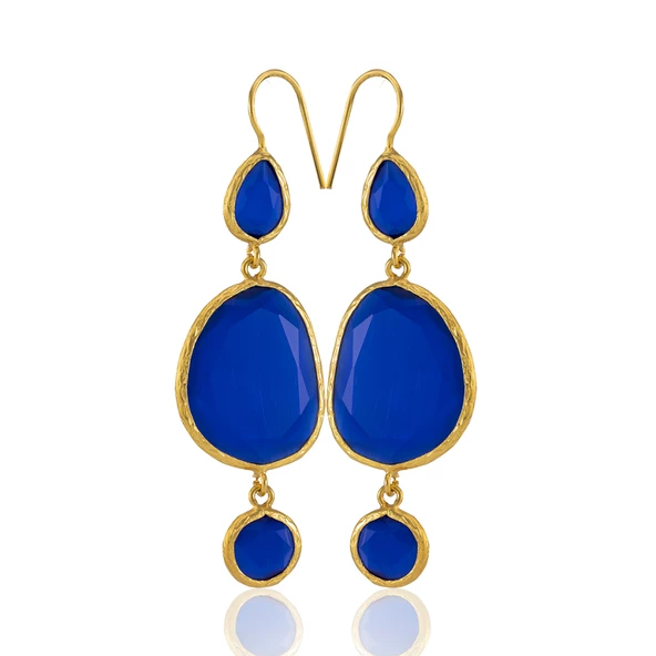 Kadir Jewellery 22 Ayar Altına Kaplama Kadın Sallantılı Küpe -El İşçiliği Ve Hipoalerjenik Küpe - Resim 9