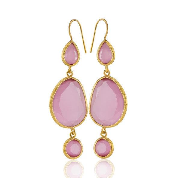 Kadir Jewellery 22 Ayar Altına Kaplama Kadın Sallantılı Küpe -El İşçiliği Ve Hipoalerjenik Küpe - Resim 6