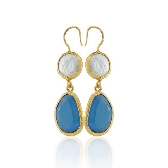 Kadir Jewellery 22 Ayar Altın Kaplama Kadın İnci Küpe -El İşçiliği Ve Hipoalerjenik Küpe - Resim 10