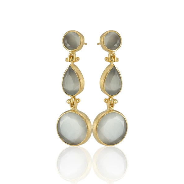 Kadir Jewellery 22 Ayar Altın Kaplama Vintage Küpe -El İşçiliği Ve Hipoalerjenik Küpe - 12