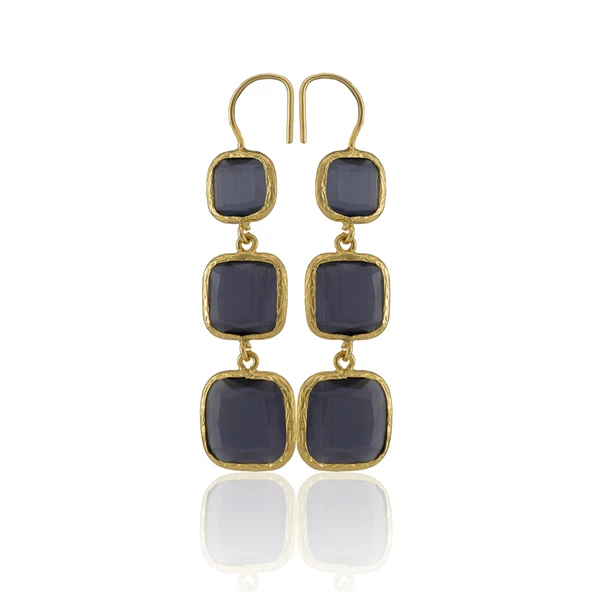 Kadir Jewellery 22 Ayar Altına Kaplama Kadın Sallantılı Küpe -El İşçiliği Ve Hipoalerjenik Küpe - Resim 11