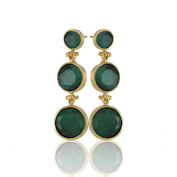 Kadir Jewellery 22 Ayar Altın Kaplama Vintage Küpe -El İşçiliği Ve Hipoalerjenik Küpe - Resim 2