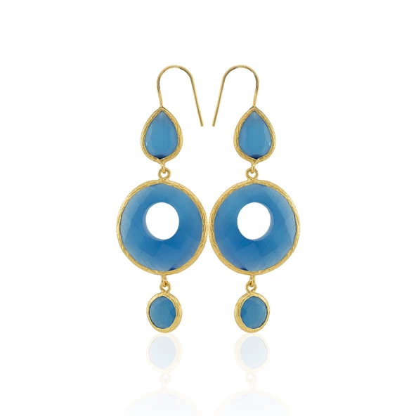 Kadir Jewellery 22 Ayar Altın Kaplama Kadın Sallantılı Küpe -El İşçiliği Ve Hipoalerjenik Küpe - Resim 10