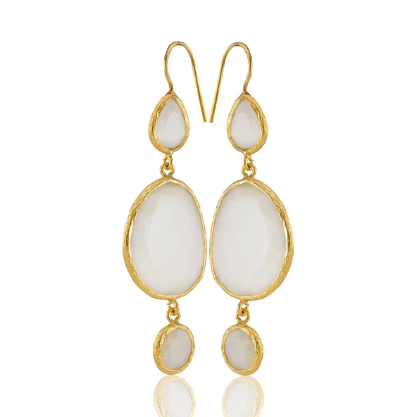 Kadir Jewellery 22 Ayar Altına Kaplama Kadın Sallantılı Küpe -El İşçiliği Ve Hipoalerjenik Küpe - Resim 11