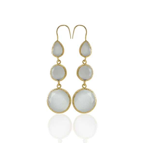 Kadir Jewellery 22 Ayar Altın Kaplama Kadın Sallantılı Küpe -El İşçiliği Ve Hipoalerjenik Küpe - Resim 12