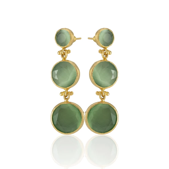 Kadir Jewellery 22 Ayar Altın Kaplama Vintage Küpe -El İşçiliği Ve Hipoalerjenik Küpe - Resim 4