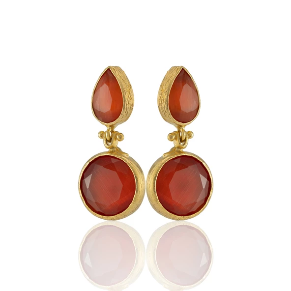 Kadir Jewellery 22 Ayar Altın Kaplama Vintage Küpe -El İşçiliği Ve Hipoalerjenik Küpe