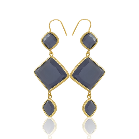 Kadir Jewellery 22 Ayar Altın Kaplama Kadın Sallantılı Küpe -El İşçiliği Ve Hipoalerjenik Küpe - Resim 11