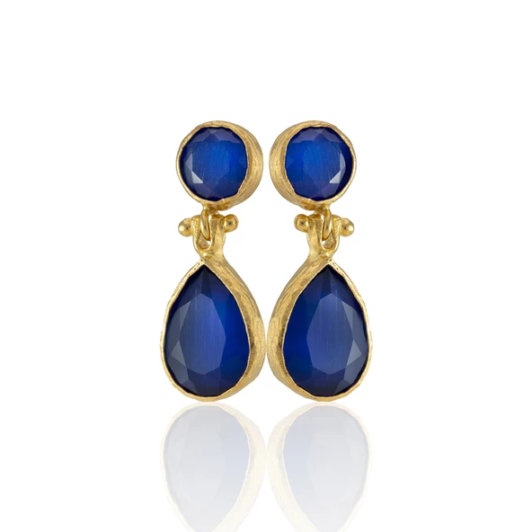 Kadir Jewellery 22 Ayar Altın Kaplama Vintage Küpe -El İşçiliği Ve Hipoalerjenik Küpe - Resim 9