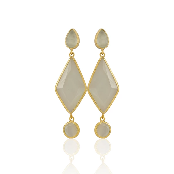 Kadir Jewellery 22 Ayar Altın Kaplama Kadın Sallantılı Küpe -El İşçiliği Ve Hipoalerjenik Küpe - Resim 12