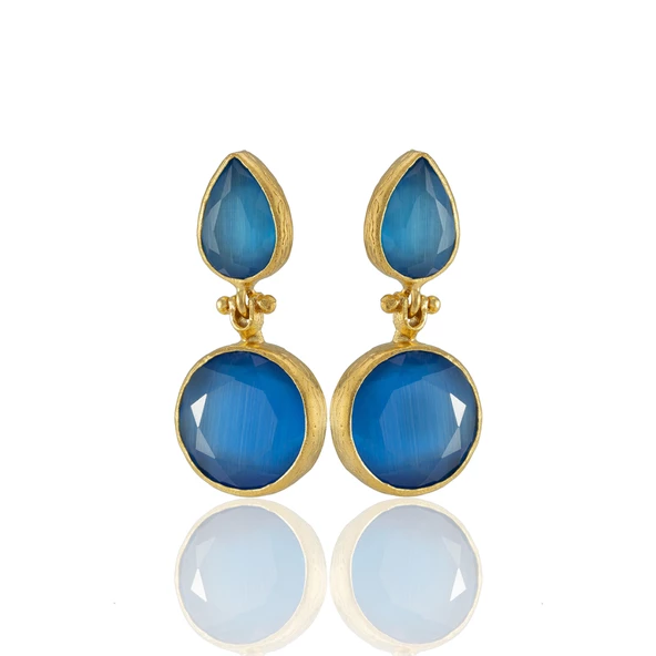 Kadir Jewellery 22 Ayar Altın Kaplama Vintage Küpe -El İşçiliği Ve Hipoalerjenik Küpe - Resim 10