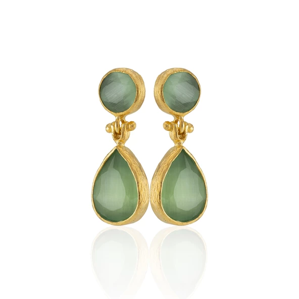 Kadir Jewellery 22 Ayar Altın Kaplama Vintage Küpe -El İşçiliği Ve Hipoalerjenik Küpe - Resim 4