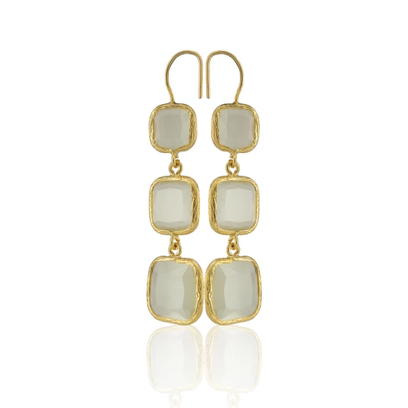 Kadir Jewellery 22 Ayar Altına Kaplama Kadın Sallantılı Küpe -El İşçiliği Ve Hipoalerjenik Küpe - Resim 12