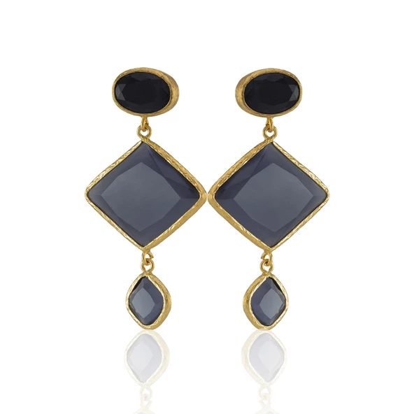 Kadir Jewellery 22 Ayar Altın Kaplama Kadın Sallantılı Küpe -El İşçiliği Ve Hipoalerjenik Küpe - Resim 11