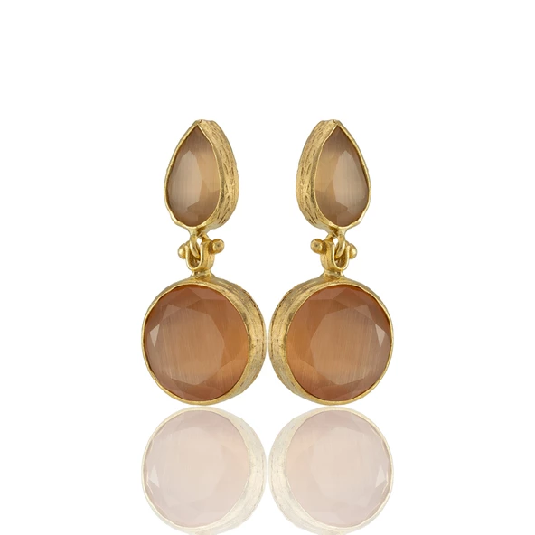 Kadir Jewellery 22 Ayar Altın Kaplama Vintage Küpe -El İşçiliği Ve Hipoalerjenik Küpe - Resim 7