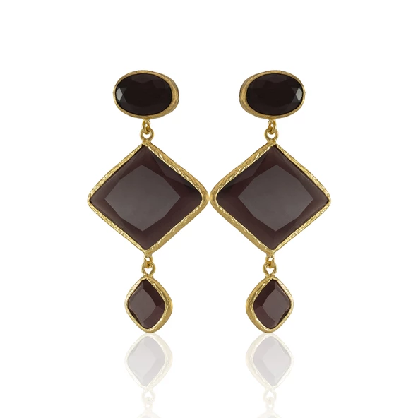 Kadir Jewellery 22 Ayar Altın Kaplama Kadın Sallantılı Küpe -El İşçiliği Ve Hipoalerjenik Küpe - Resim 8