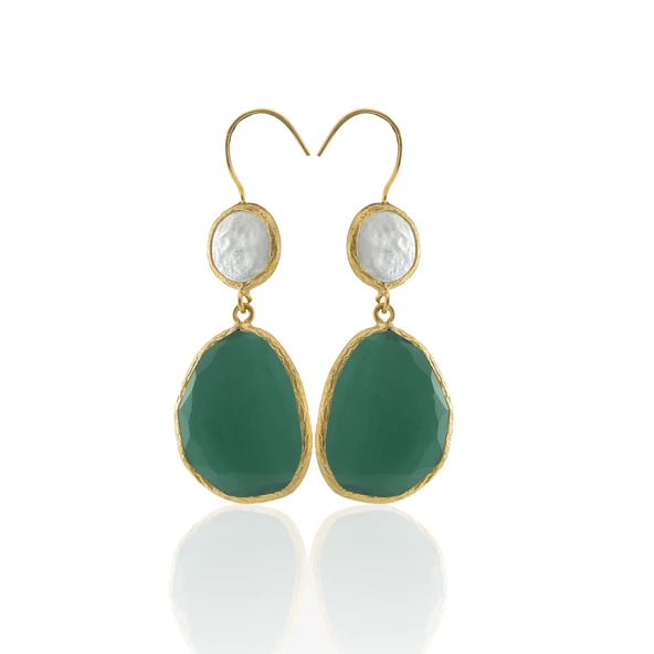 Kadir Jewellery 22 Ayar Altın Kaplama Kadın Sallantılı Küpe -El İşçiliği Ve Hipoalerjenik Küpe - 2