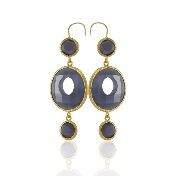 Kadir Jewellery 22 Ayar Altın Kaplama Kadın Sallantılı Küpe -El İşçiliği Ve Hipoalerjenik Küpe - Resim 11