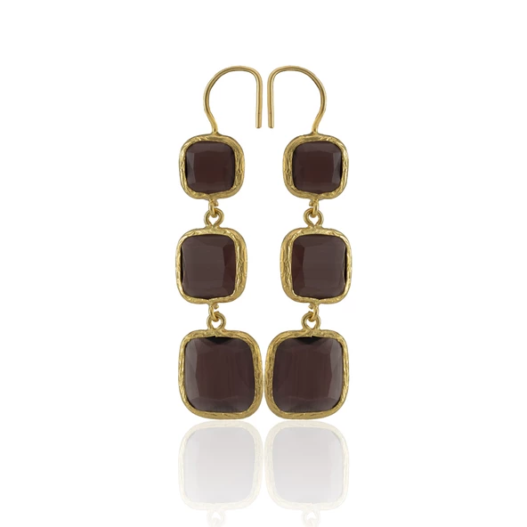 Kadir Jewellery 22 Ayar Altına Kaplama Kadın Sallantılı Küpe -El İşçiliği Ve Hipoalerjenik Küpe - Resim 8