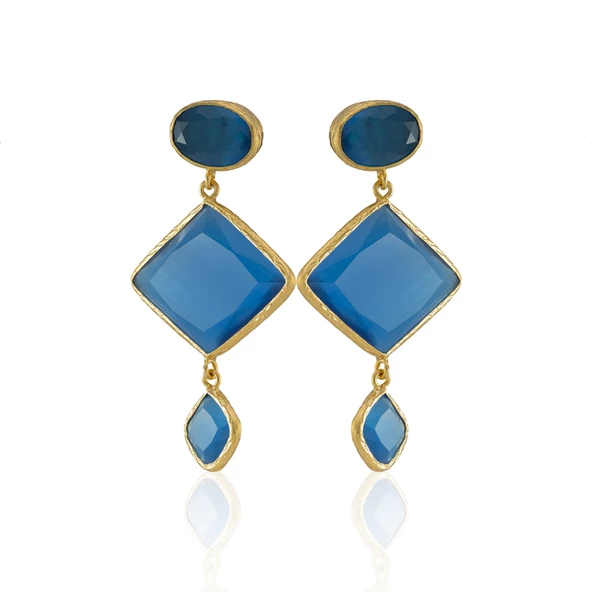 Kadir Jewellery 22 Ayar Altın Kaplama Kadın Sallantılı Küpe -El İşçiliği Ve Hipoalerjenik Küpe - Resim 10