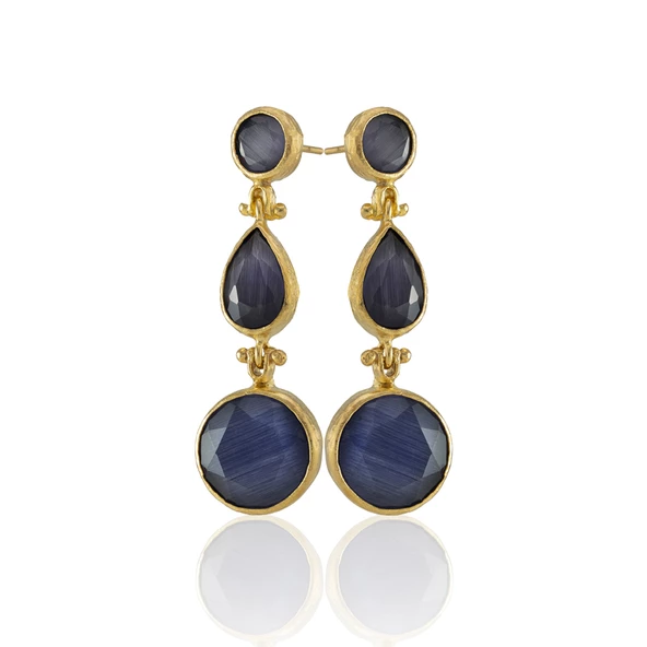 Kadir Jewellery 22 Ayar Altın Kaplama Vintage Küpe -El İşçiliği Ve Hipoalerjenik Küpe - 11