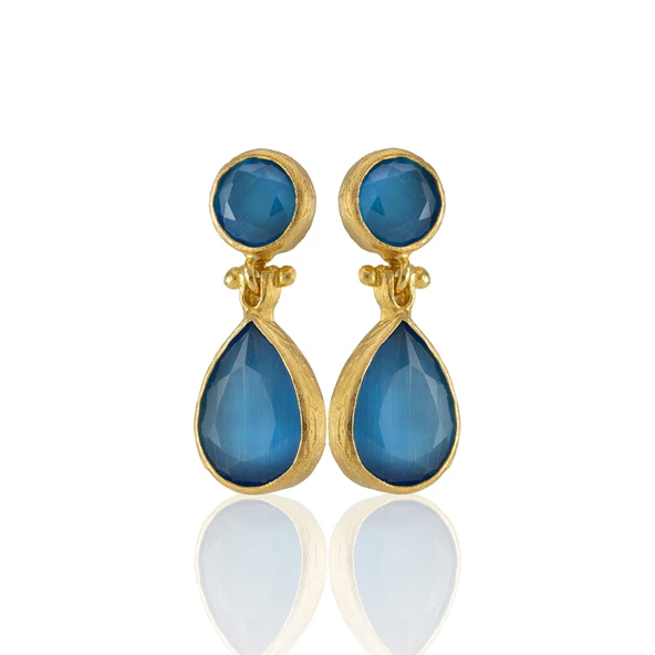 Kadir Jewellery 22 Ayar Altın Kaplama Vintage Küpe -El İşçiliği Ve Hipoalerjenik Küpe - Resim 10