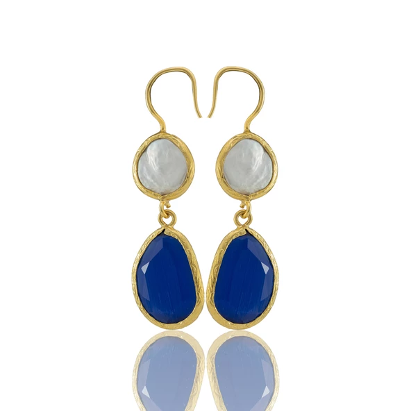 Kadir Jewellery 22 Ayar Altın Kaplama Kadın İnci Küpe -El İşçiliği Ve Hipoalerjenik Küpe - Resim 9