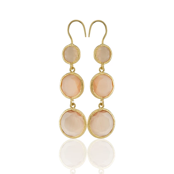 Kadir Jewellery 22 Ayar Altın Kaplama Vintage Küpe -El İşçiliği Ve Hipoalerjenik Küpe - Resim 6