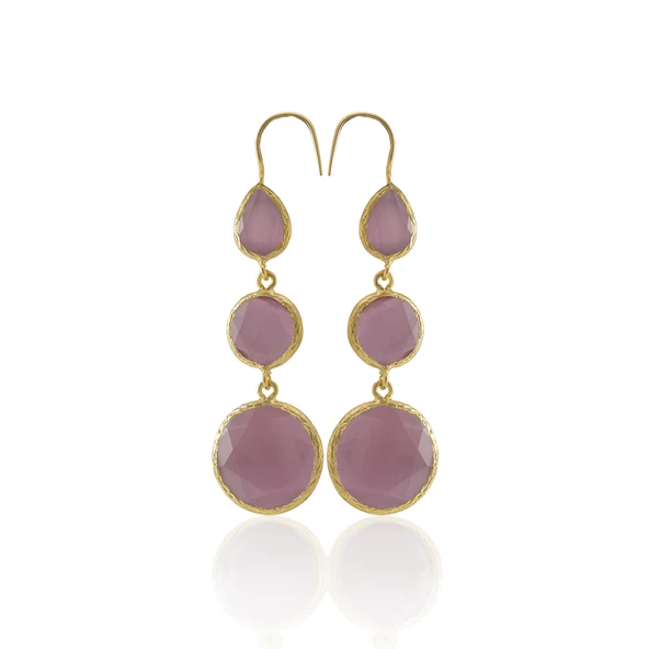 Kadir Jewellery 22 Ayar Altın Kaplama Kadın Sallantılı Küpe -El İşçiliği Ve Hipoalerjenik Küpe - Resim 6