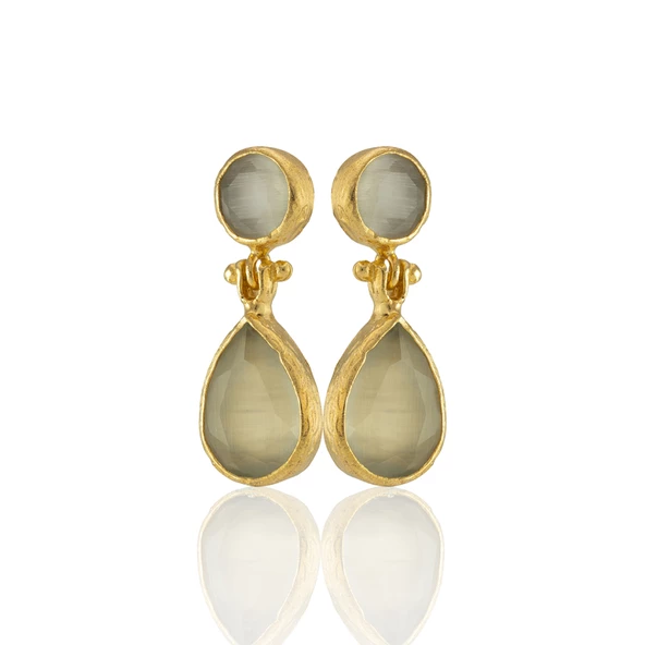 Kadir Jewellery 22 Ayar Altın Kaplama Vintage Küpe -El İşçiliği Ve Hipoalerjenik Küpe - Resim 12