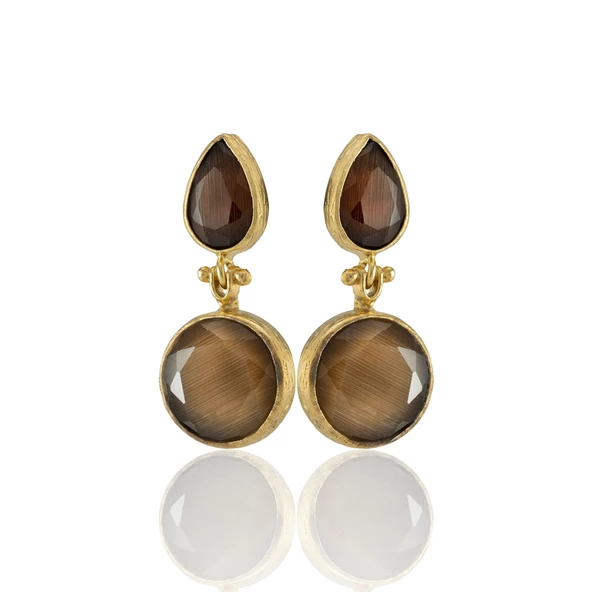 Kadir Jewellery 22 Ayar Altın Kaplama Vintage Küpe -El İşçiliği Ve Hipoalerjenik Küpe - Resim 5