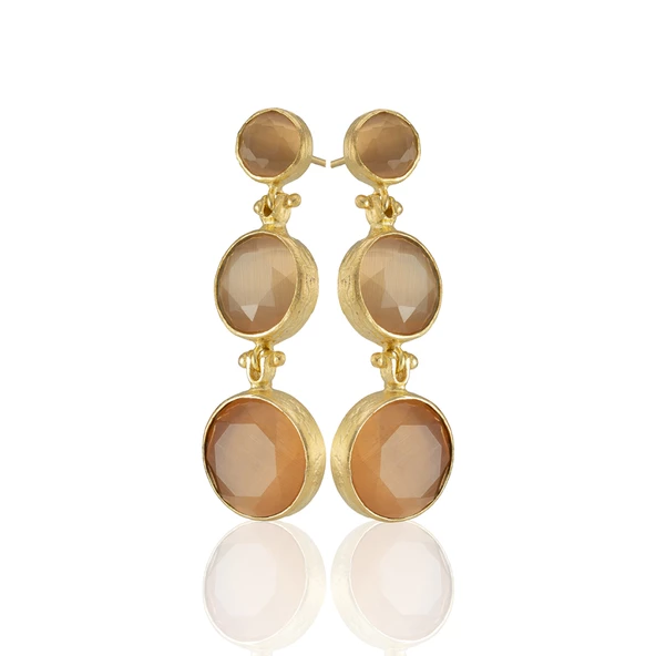 Kadir Jewellery 22 Ayar Altın Kaplama Vintage Küpe -El İşçiliği Ve Hipoalerjenik Küpe - Resim 7