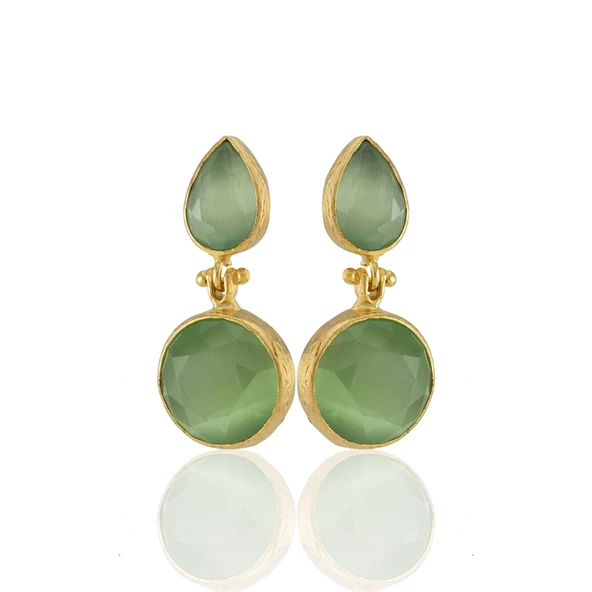 Kadir Jewellery 22 Ayar Altın Kaplama Vintage Küpe -El İşçiliği Ve Hipoalerjenik Küpe - Resim 4