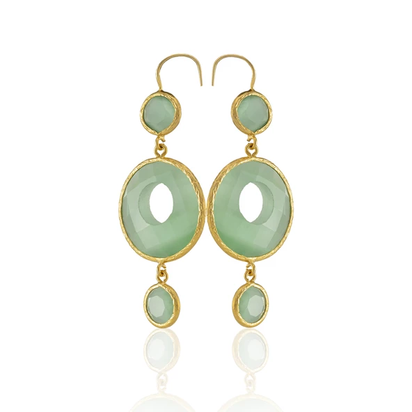 Kadir Jewellery 22 Ayar Altın Kaplama Kadın Sallantılı Küpe -El İşçiliği Ve Hipoalerjenik Küpe - Resim 4