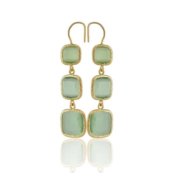 Kadir Jewellery 22 Ayar Altına Kaplama Kadın Sallantılı Küpe -El İşçiliği Ve Hipoalerjenik Küpe - Resim 4