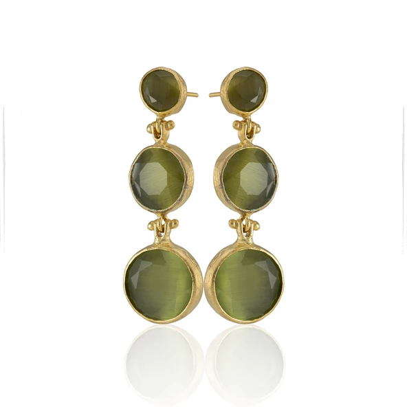 Kadir Jewellery 22 Ayar Altın Kaplama Vintage Küpe -El İşçiliği Ve Hipoalerjenik Küpe