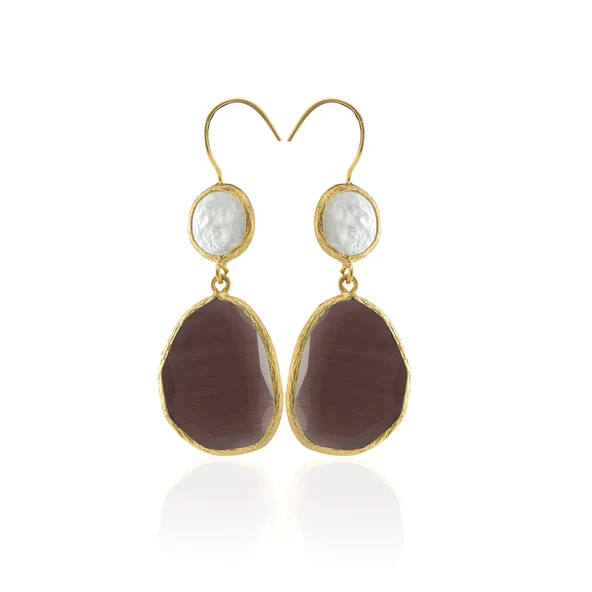 Kadir Jewellery 22 Ayar Altın Kaplama Kadın Sallantılı Küpe -El İşçiliği Ve Hipoalerjenik Küpe - 8