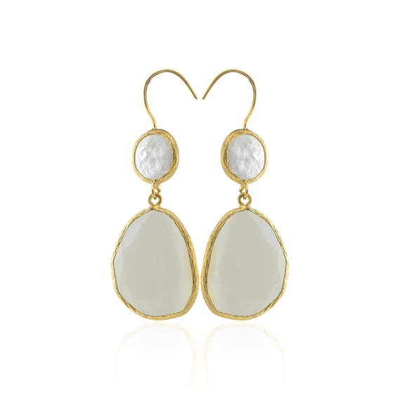 Kadir Jewellery 22 Ayar Altın Kaplama Kadın Sallantılı Küpe -El İşçiliği Ve Hipoalerjenik Küpe - 12