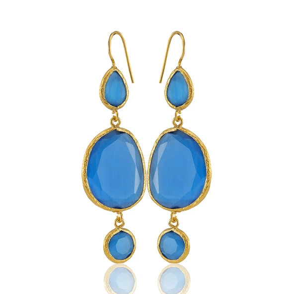 Kadir Jewellery 22 Ayar Altına Kaplama Kadın Sallantılı Küpe -El İşçiliği Ve Hipoalerjenik Küpe - Resim 10